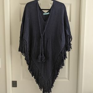 Goddis Knitwear Navy Poncho